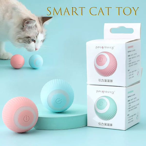 Brinquedos inteligentes para gatos, bola de rolamento automática, brinquedos elétricos interativos para treinamento de gatos.