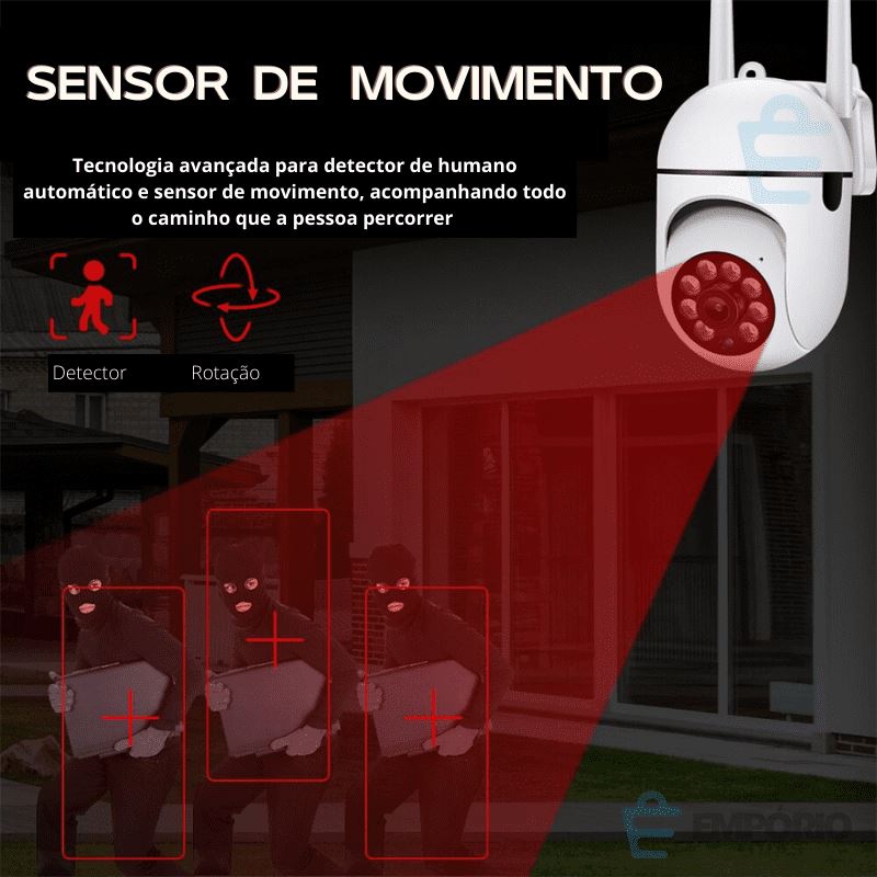 Câmera de Segurança 5G Full HD - Sem Fio, Com Rastreamento Humano e Áudio Bilateral