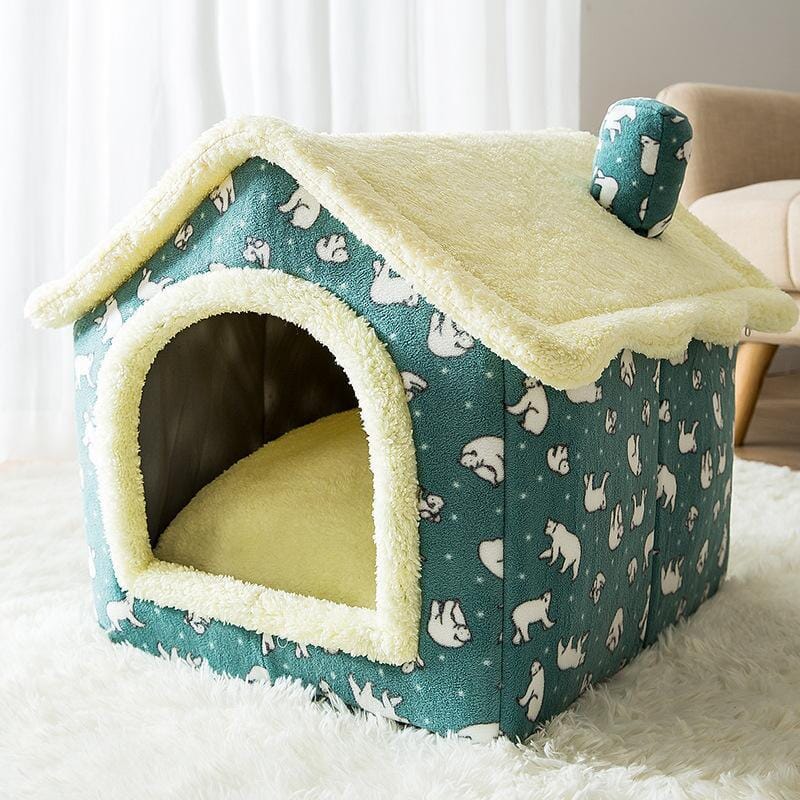 Casa para Cachorros e Gatos com Caminha - Pet Bed House