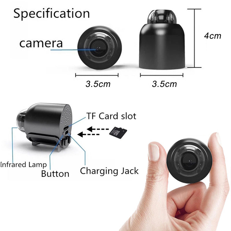 Mini Câmera De Segurança Inteligente WiFi HD 1080P